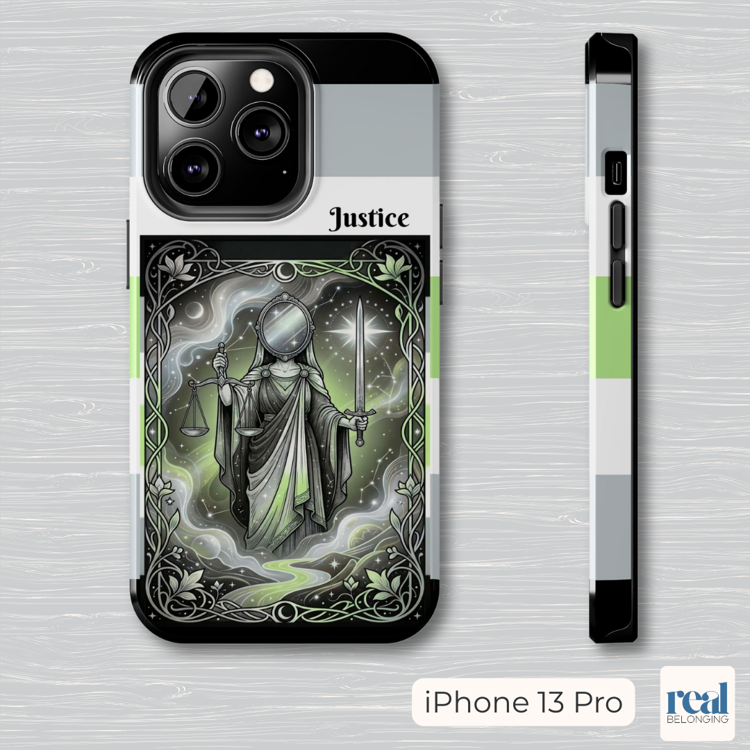 Justice Agender Tarot Phone Case | LGBTQ+ Pride Major Arcana