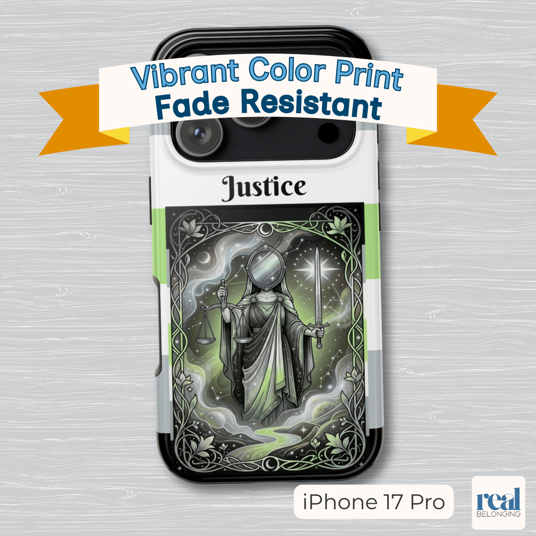 Justice Agender Tarot Phone Case | LGBTQ+ Pride Major Arcana