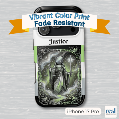 Justice Agender Tarot Phone Case | LGBTQ+ Pride Major Arcana