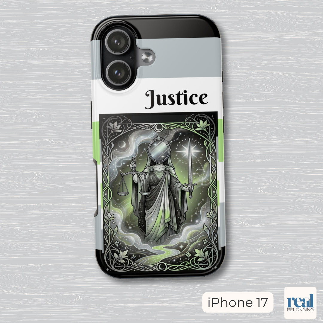 Justice Agender Tarot Phone Case | LGBTQ+ Pride Major Arcana