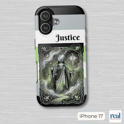 Justice Agender Tarot Phone Case | LGBTQ+ Pride Major Arcana