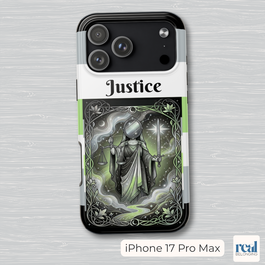 Justice Agender Tarot Phone Case | LGBTQ+ Pride Major Arcana