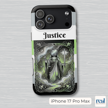 Justice Agender Tarot Phone Case | LGBTQ+ Pride Major Arcana