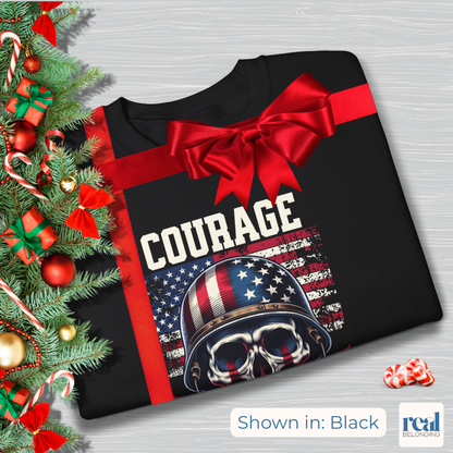 Courage Without Education Is Death USA Flag Skull Sweatshirt