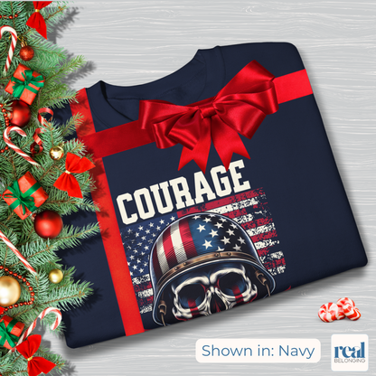 Courage Without Education Is Death USA Flag Skull Sweatshirt
