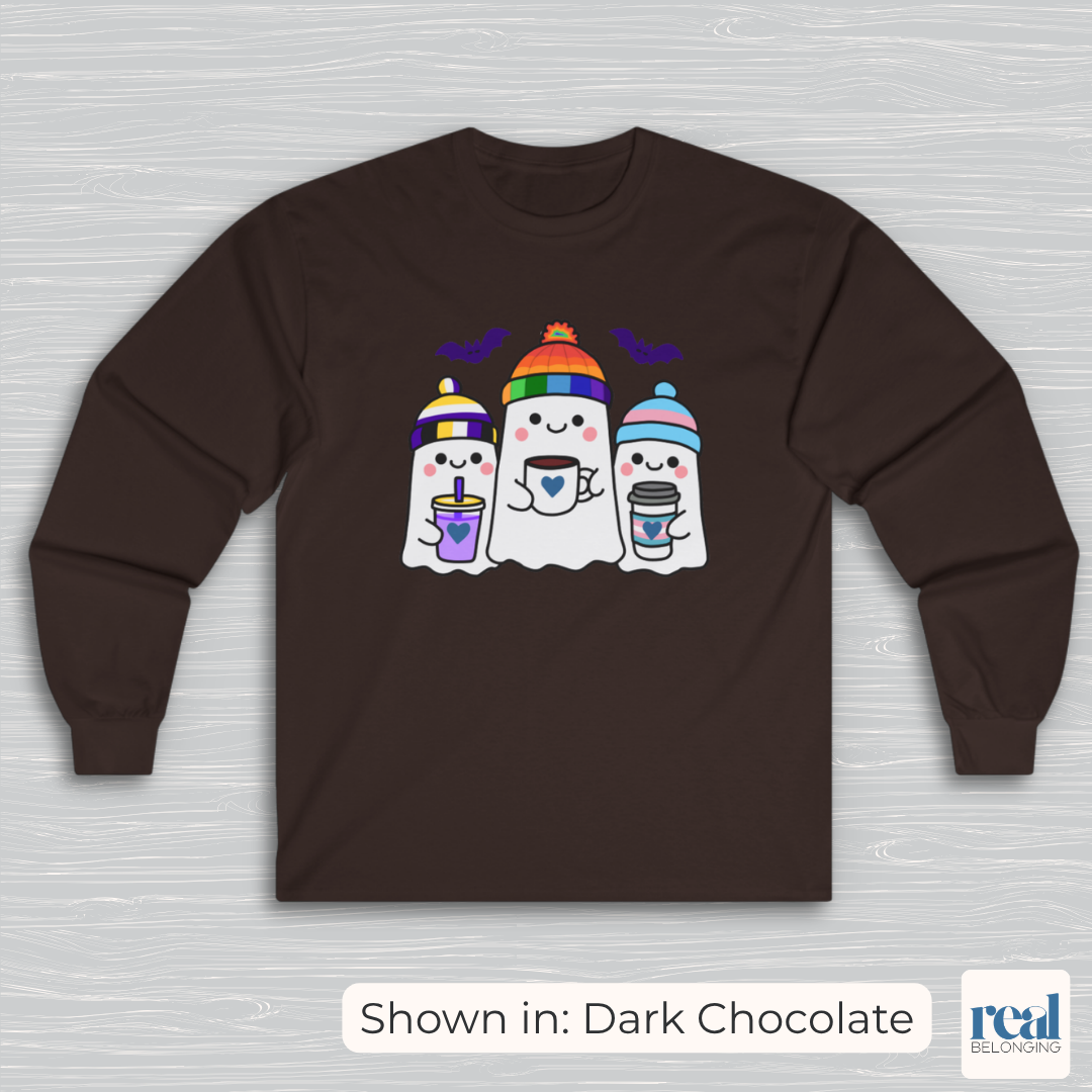 Adorable Queer, Trans, and Non-binary Ghosts Long Sleeve Shirt
