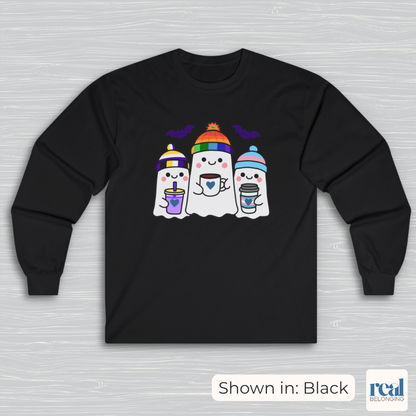 Adorable Queer, Trans, and Non-binary Ghosts Long Sleeve Shirt