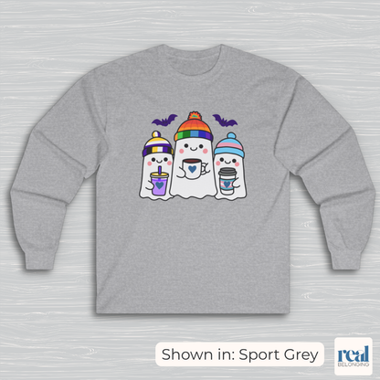 Adorable Queer, Trans, and Non-binary Ghosts Long Sleeve Shirt