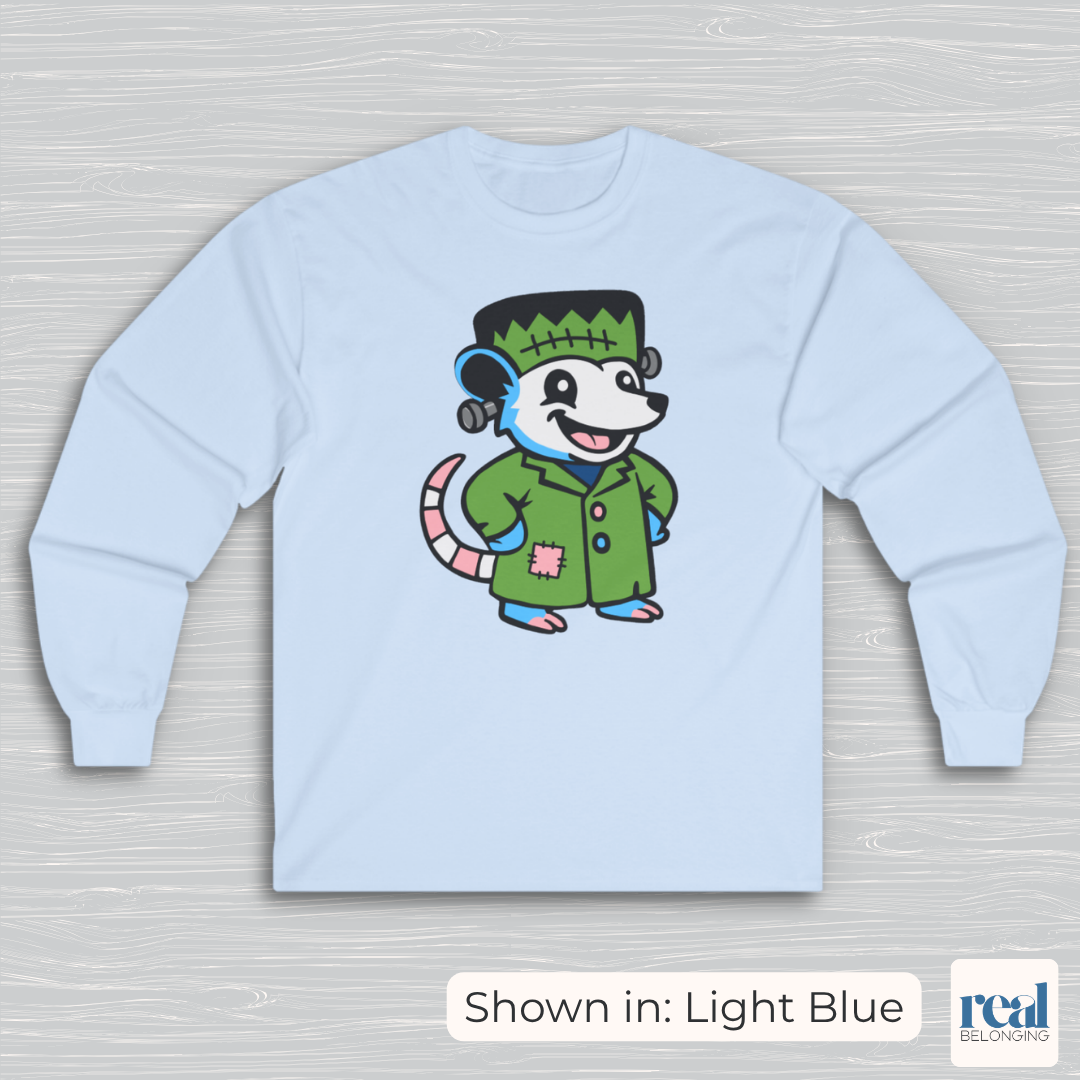 Adorable AF Transgender Frankenstein Possum Long Sleeve Shirt