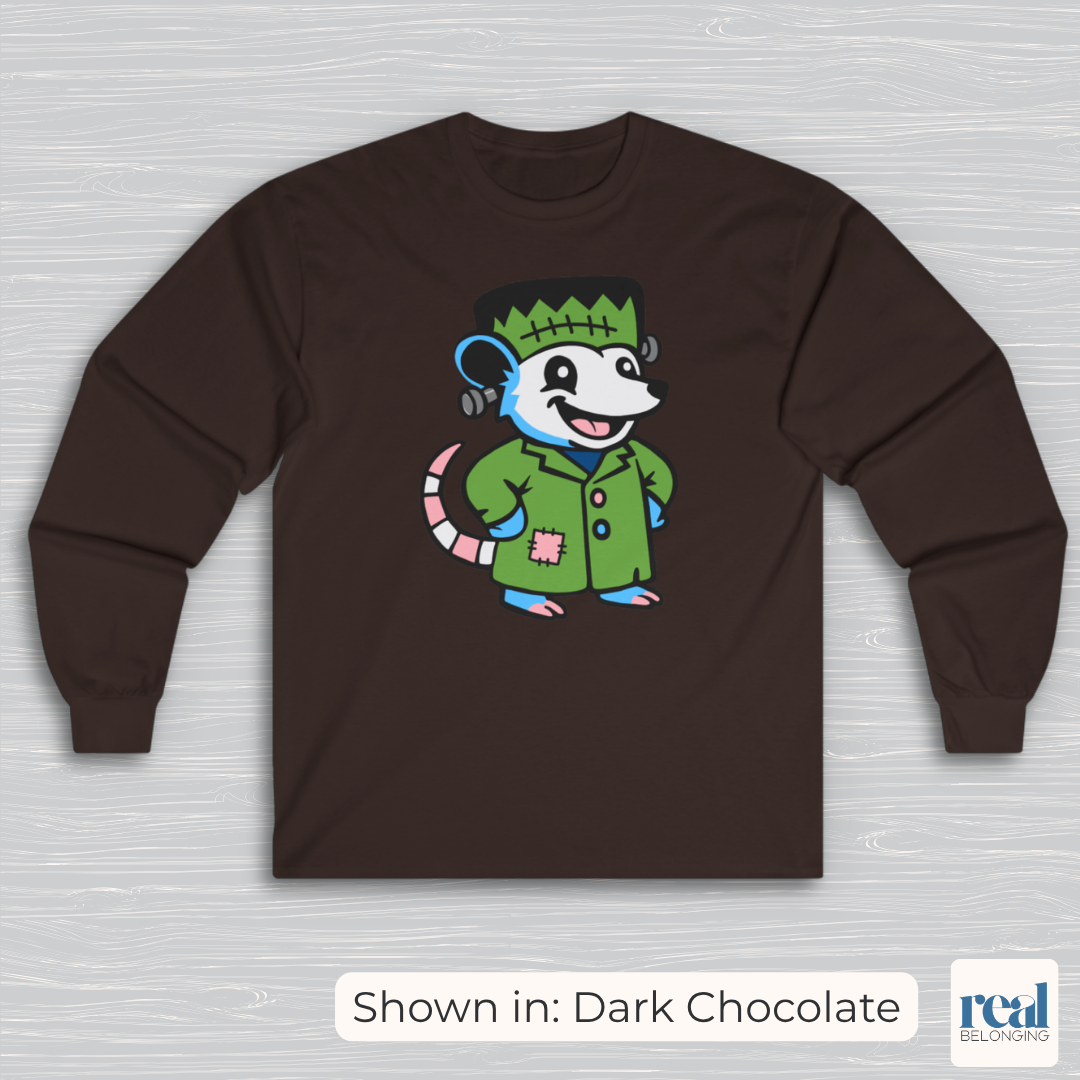 Adorable AF Transgender Frankenstein Possum Long Sleeve Shirt