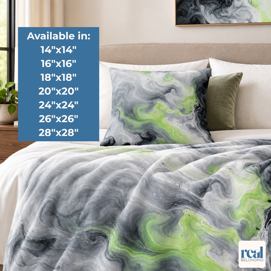 Agender Watercolor Marble Swirl Throw Pillowcase