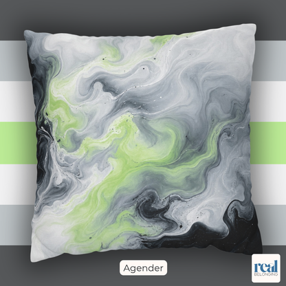 Agender Watercolor Marble Swirl Throw Pillowcase