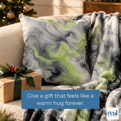 Agender Watercolor Marble Swirl Throw Pillowcase