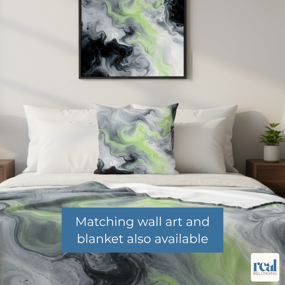 Agender Watercolor Marble Swirl Throw Pillowcase