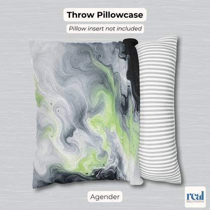 Agender Watercolor Marble Swirl Throw Pillowcase