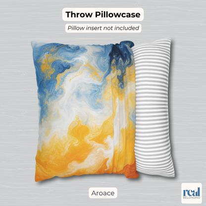 Aroace Watercolor Marble Swirl Throw Pillowcase