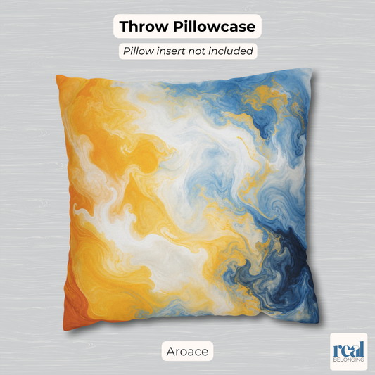 Aroace Watercolor Marble Swirl Throw Pillowcase