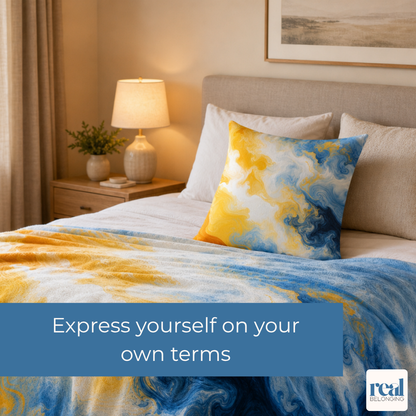 Aroace Watercolor Marble Swirl Throw Pillowcase