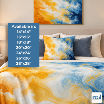 Aroace Watercolor Marble Swirl Throw Pillowcase
