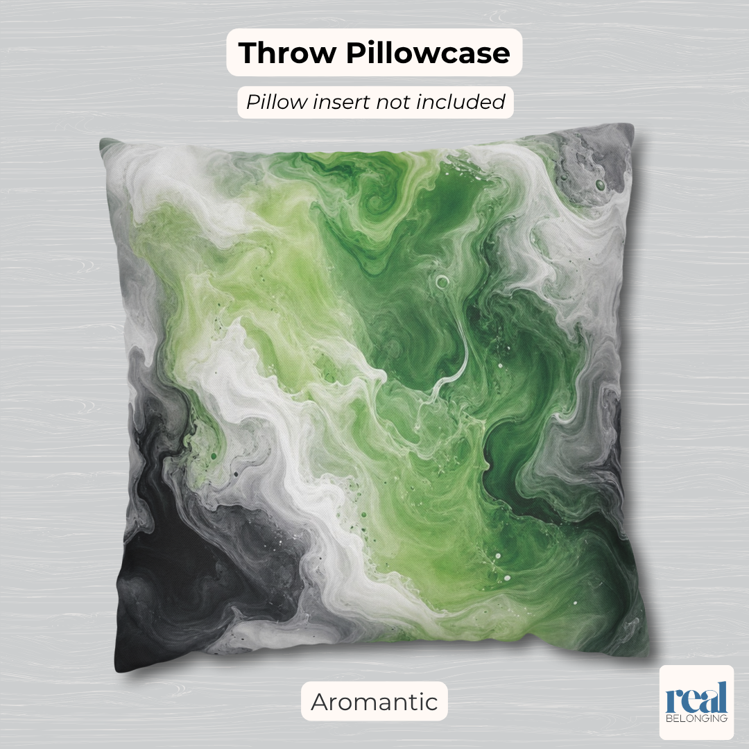Aromantic Watercolor Marble Swirl Throw Pillowcase