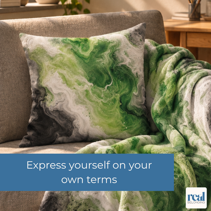 Aromantic Watercolor Marble Swirl Throw Pillowcase