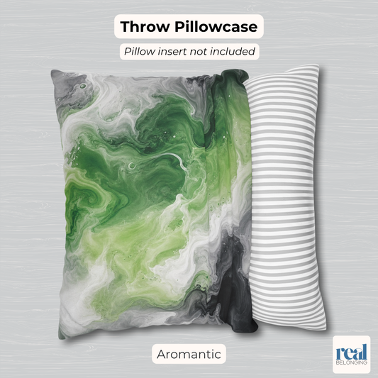 Aromantic Watercolor Marble Swirl Throw Pillowcase