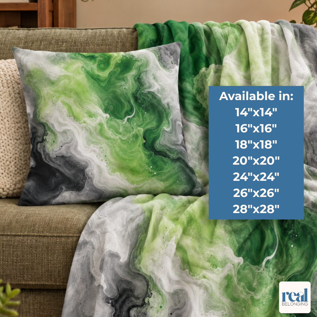 Aromantic Watercolor Marble Swirl Throw Pillowcase