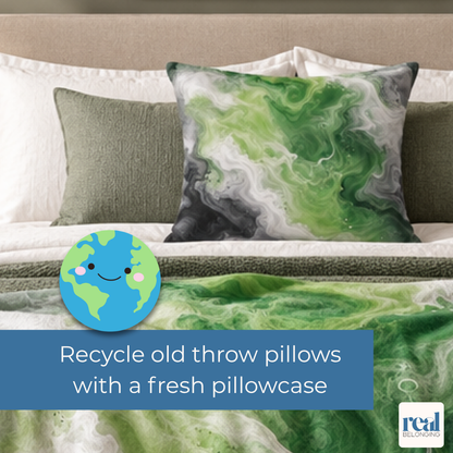 Aromantic Watercolor Marble Swirl Throw Pillowcase