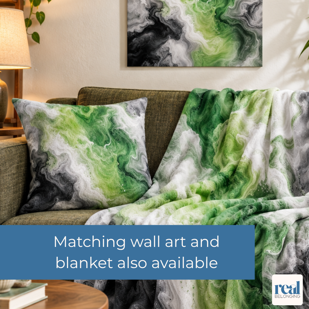Aromantic Watercolor Marble Swirl Throw Pillowcase