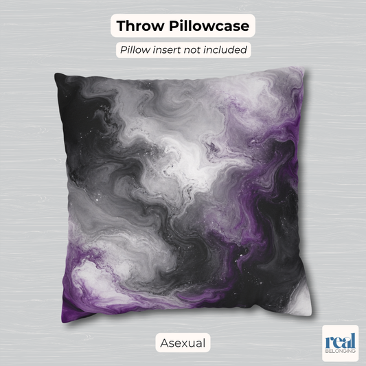 Asexual Watercolor Marble Swirl Throw Pillowcase