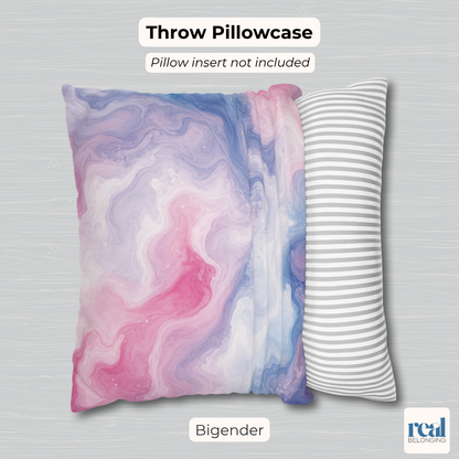 Bigender Watercolor Marble Swirl Throw Pillowcase
