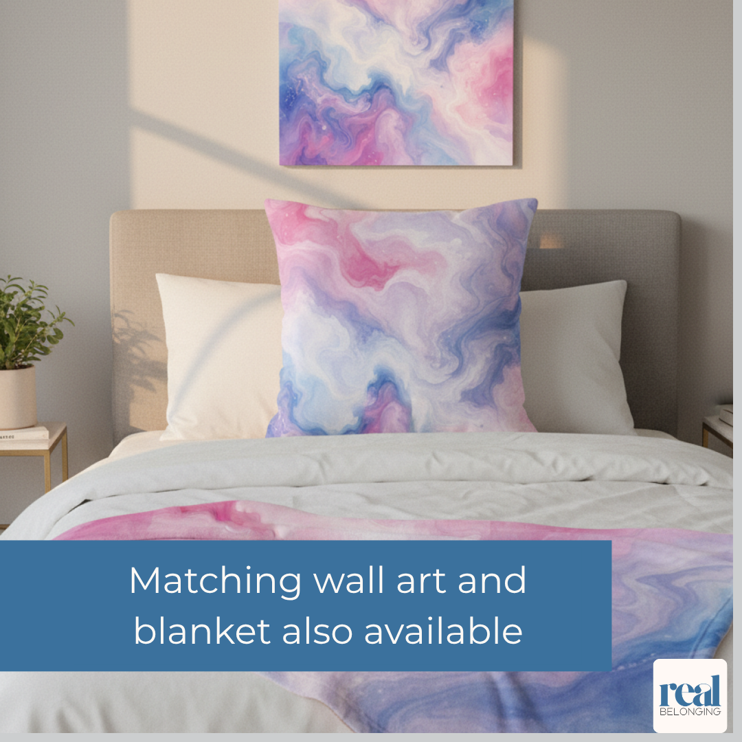Bigender Watercolor Marble Swirl Throw Pillowcase