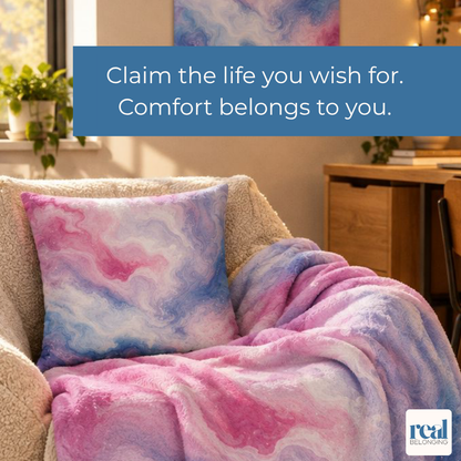 Bigender Watercolor Marble Swirl Throw Pillowcase