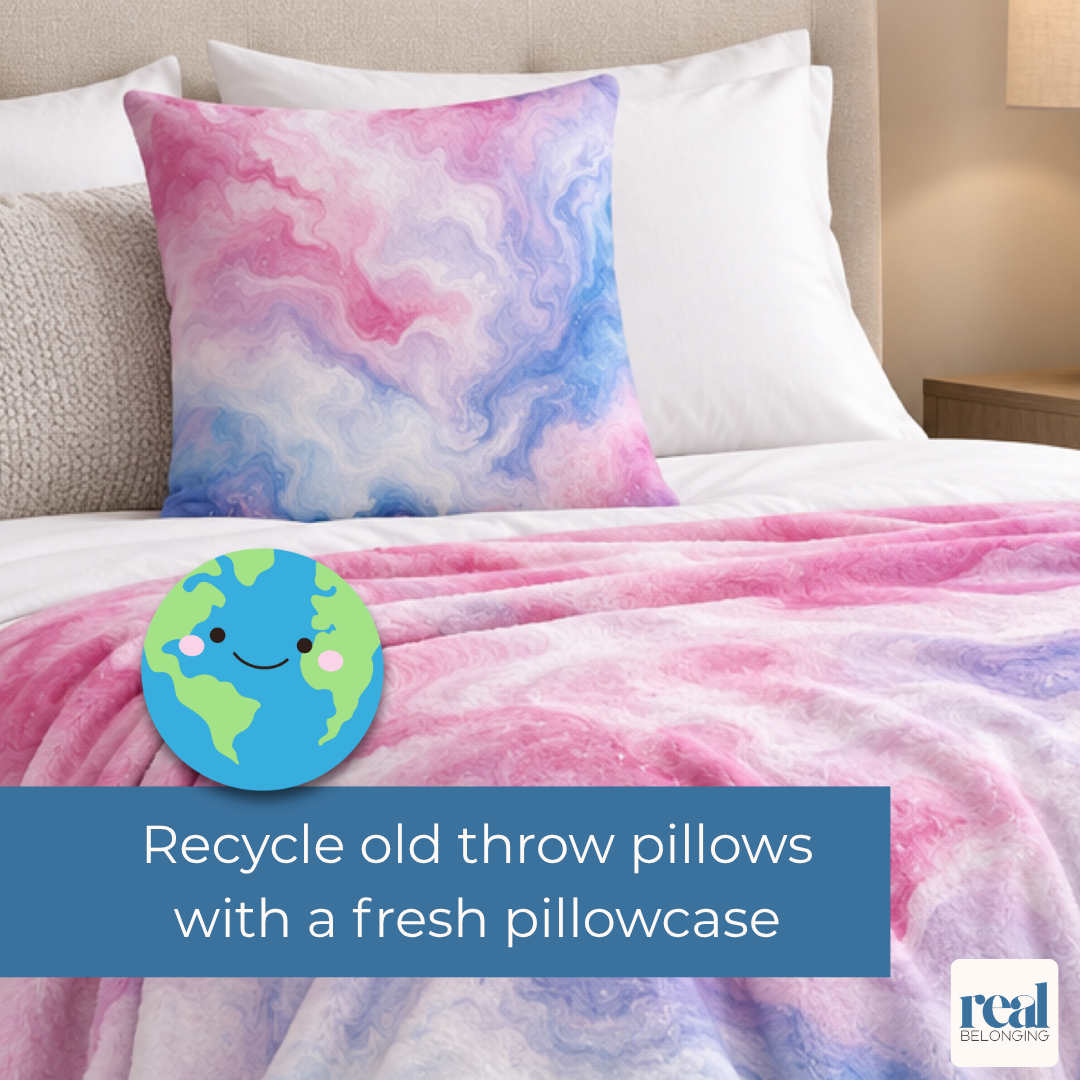 Bigender Watercolor Marble Swirl Throw Pillowcase