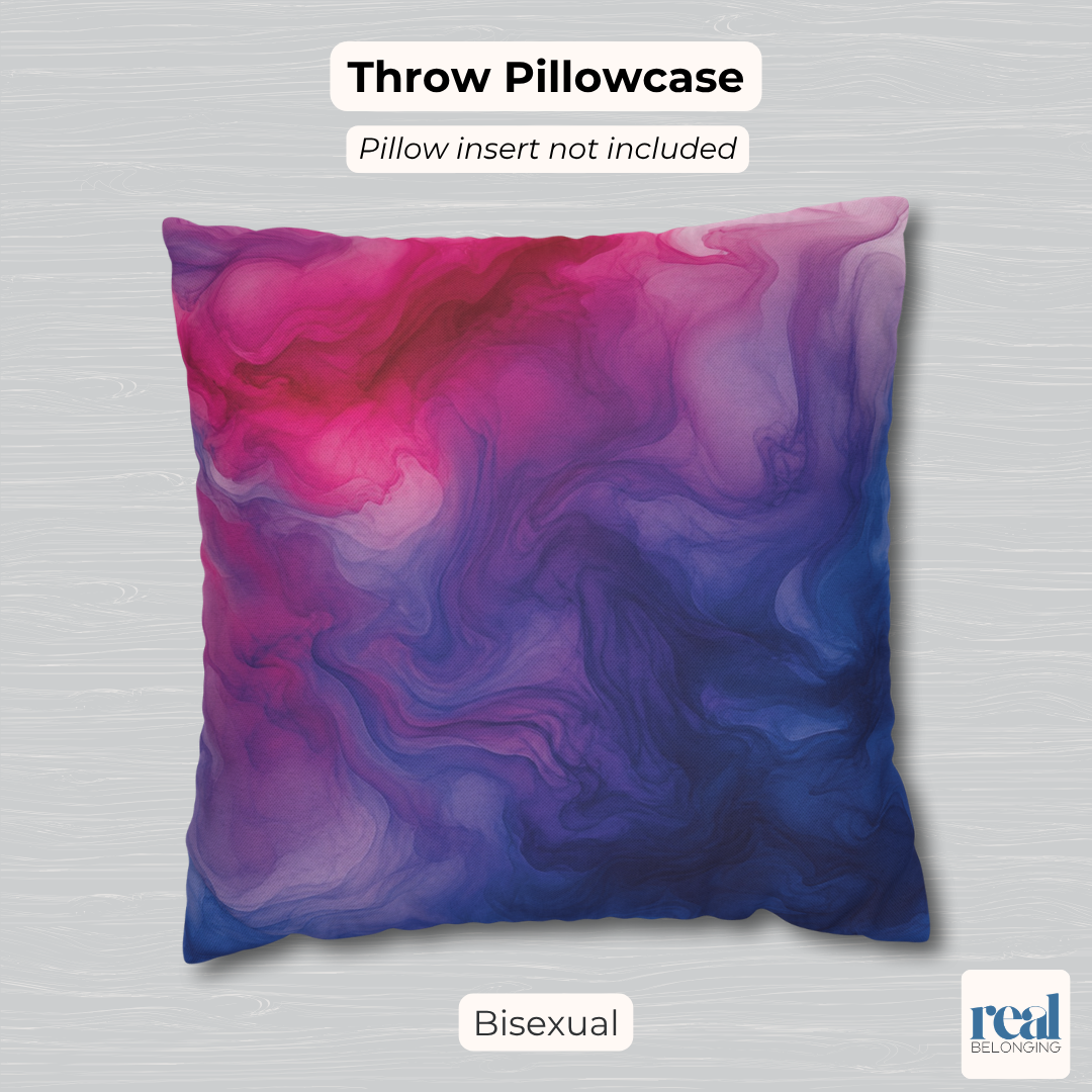 Bisexual Watercolor Marble Swirl Throw Pillowcase