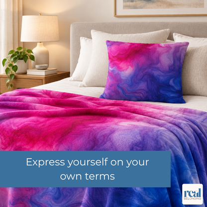 Bisexual Watercolor Marble Swirl Throw Pillowcase