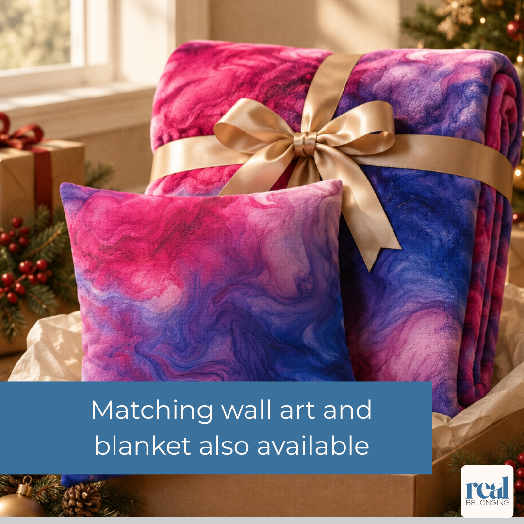 Bisexual Watercolor Marble Swirl Throw Pillowcase