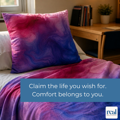 Bisexual Watercolor Marble Swirl Throw Pillowcase