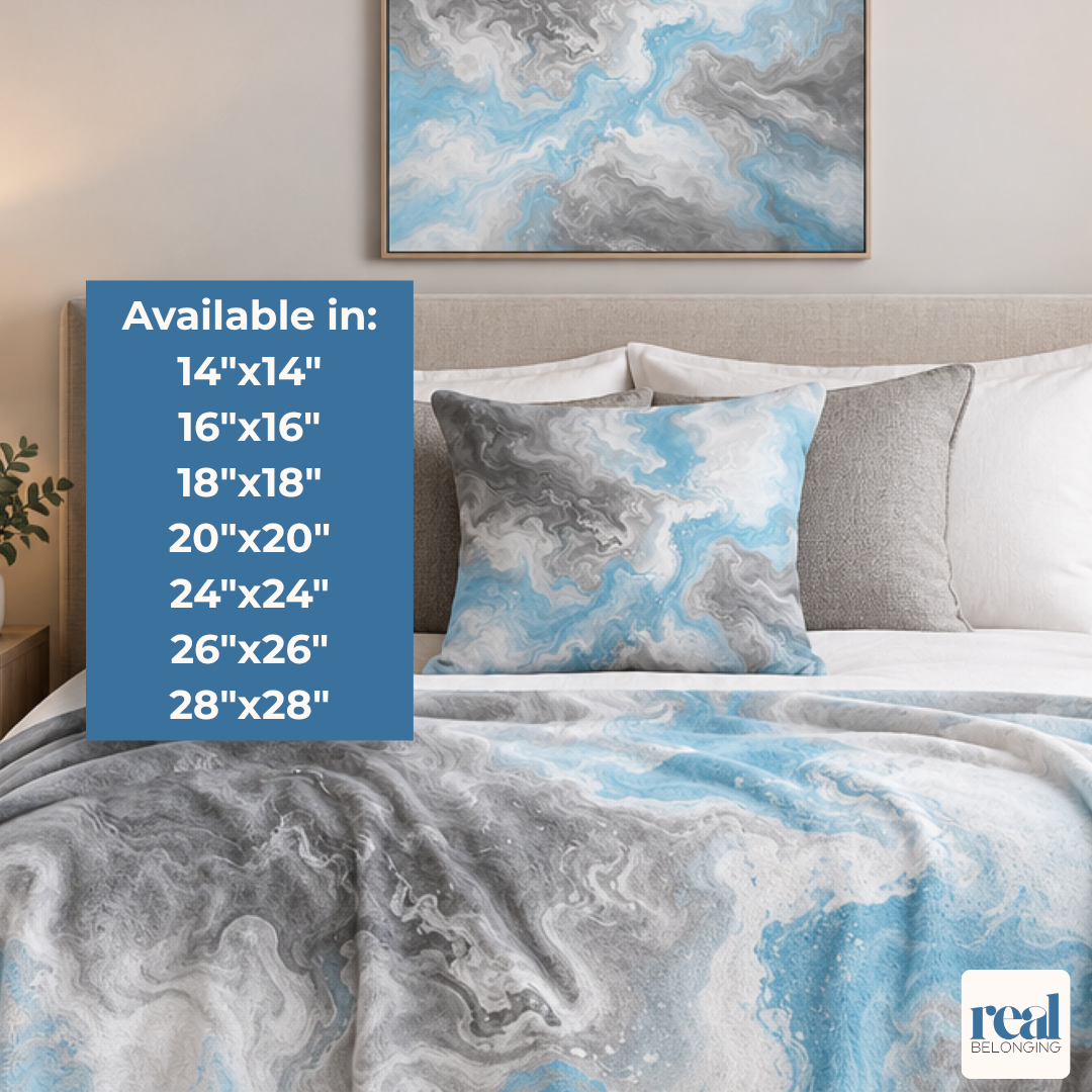 Demiboy Watercolor Marble Swirl Throw Pillowcase