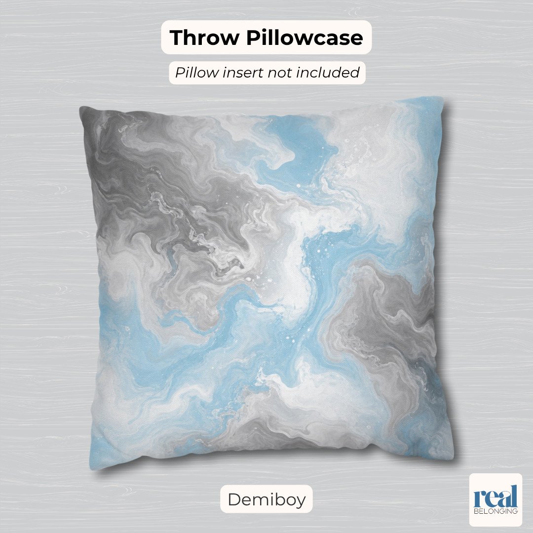 Demiboy Watercolor Marble Swirl Throw Pillowcase