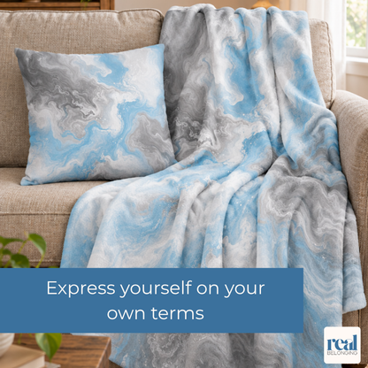 Demiboy Watercolor Marble Swirl Throw Pillowcase