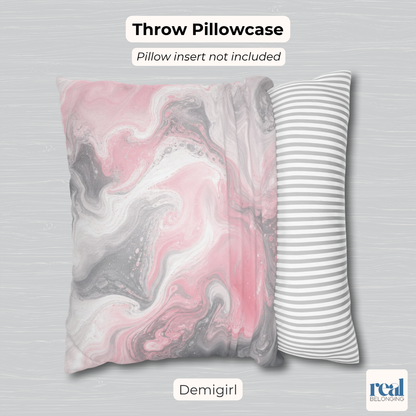 Demigirl Watercolor Marble Swirl Throw Pillowcase