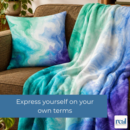Gay (Men Who Love Men) Watercolor Marble Swirl Throw Pillowcase