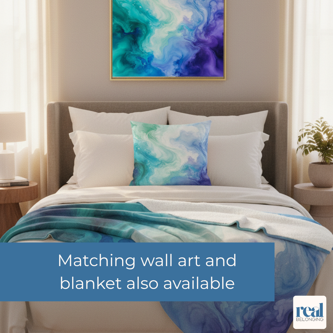 Gay (Men Who Love Men) Watercolor Marble Swirl Throw Pillowcase