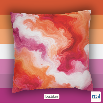 Lesbian Watercolor Marble Swirl Throw Pillowcase