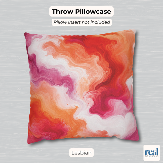 Lesbian Watercolor Marble Swirl Throw Pillowcase