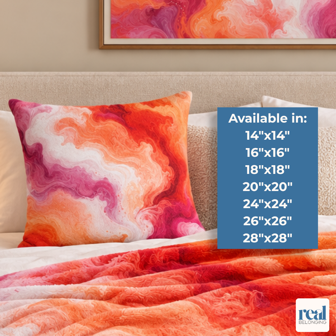 Lesbian Watercolor Marble Swirl Throw Pillowcase