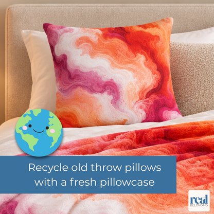 Lesbian Watercolor Marble Swirl Throw Pillowcase