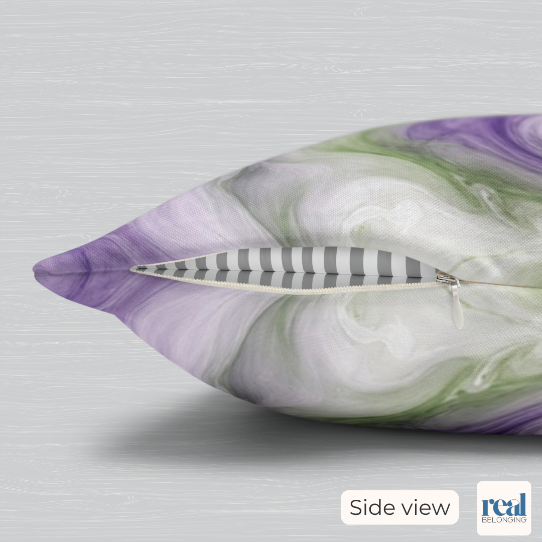 Genderqueer Watercolor Marble Swirl Throw Pillowcase