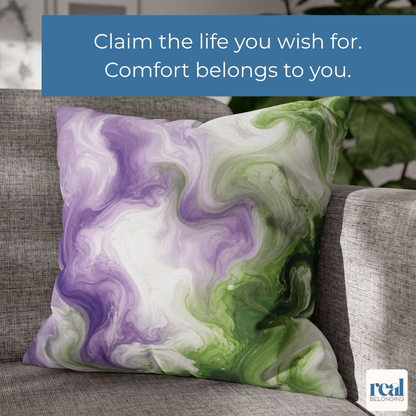Genderqueer Watercolor Marble Swirl Throw Pillowcase
